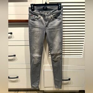 Hudson Low Rise Stretchy Gray Denim Skinny Jeans